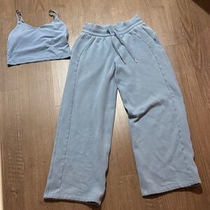 Lululemon Athletica lounge wear in Light Blue, boot cut set.